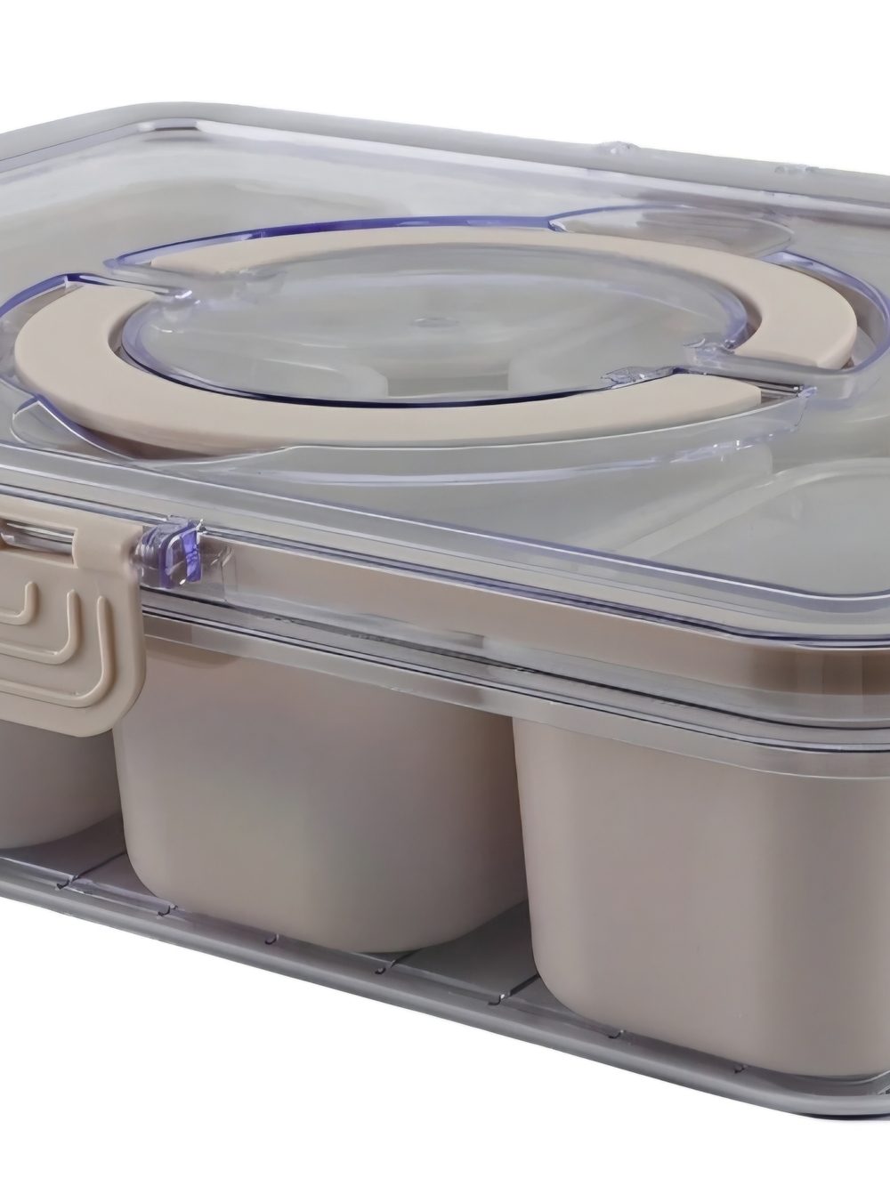 CWC Perfect On-The-Go Snack Box in Sand - 8-Compartments - Picture 3 of 7